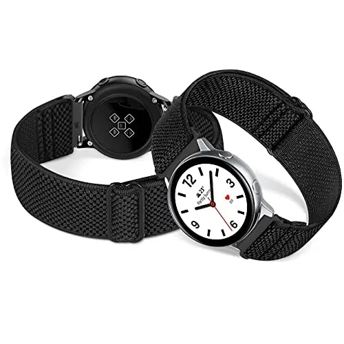 Relting Compatible with 16mm 18mm 19mm 20mm 22mm 24mm Watch Bands Quick Release Replacement Wristband,Adjustable Stretchy Nylon Solo Loop Straps Fabric Braided Sport Elastic Bands for Men Women - 4