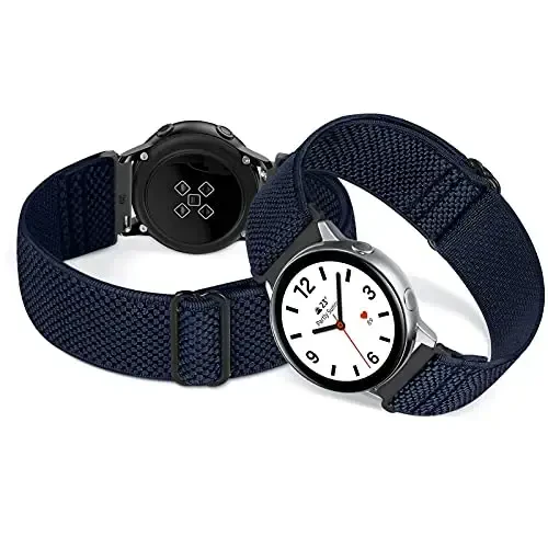 Relting Compatible with 16mm 18mm 19mm 20mm 22mm 24mm Watch Bands Quick Release Replacement Wristband,Adjustable Stretchy Nylon Solo Loop Straps Fabric Braided Sport Elastic Bands for Men Women - 4
