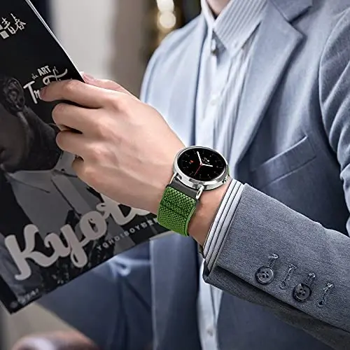 Relting Compatible with 16mm 18mm 19mm 20mm 22mm 24mm Watch Bands Quick Release Replacement Wristband,Adjustable Stretchy Nylon Solo Loop Straps Fabric Braided Sport Elastic Bands for Men Women - 6