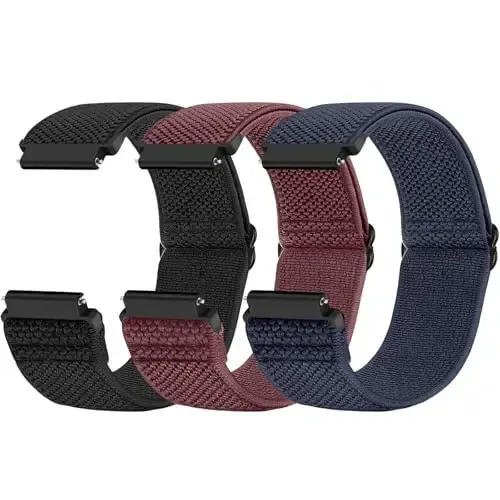 Relting Compatible with 16mm 18mm 19mm 20mm 22mm 24mm Watch Bands Quick Release Replacement Wristband,Adjustable Stretchy Nylon Solo Loop Straps Fabric Braided Sport Elastic Bands for Men Women - 1