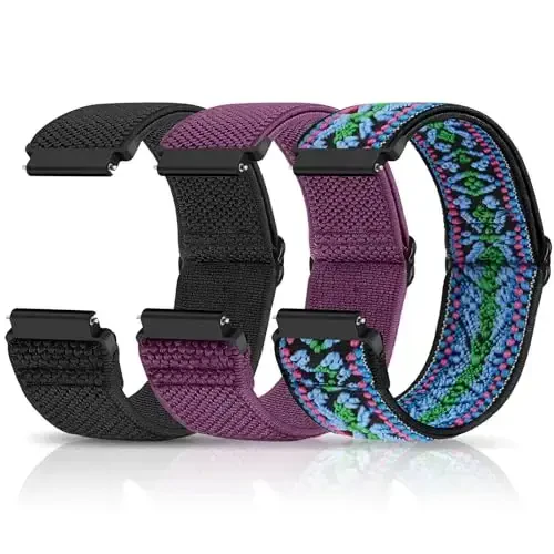 Relting Compatible with 16mm 18mm 19mm 20mm 22mm 24mm Watch Bands Quick Release Replacement Wristband,Adjustable Stretchy Nylon Solo Loop Straps Fabric Braided Sport Elastic Bands for Men Women - MODAZONE