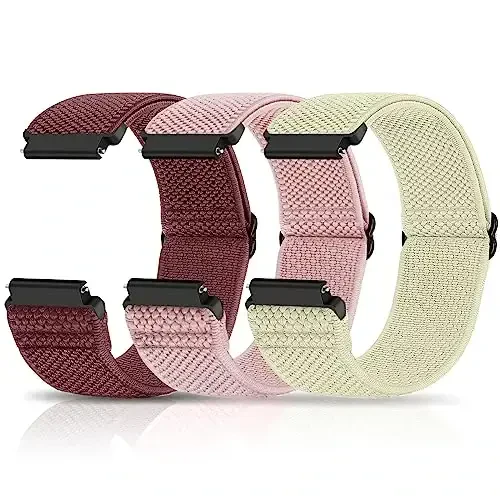 Relting Compatible with 16mm 18mm 19mm 20mm 22mm 24mm Watch Bands Quick Release Replacement Wristband,Adjustable Stretchy Nylon Solo Loop Straps Fabric Braided Sport Elastic Bands for Men Women - 1