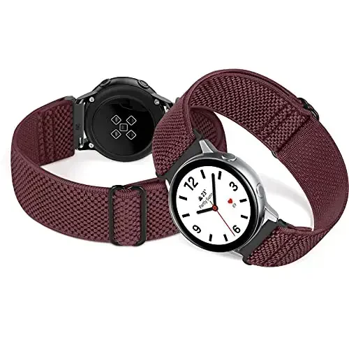 Relting Compatible with 16mm 18mm 19mm 20mm 22mm 24mm Watch Bands Quick Release Replacement Wristband,Adjustable Stretchy Nylon Solo Loop Straps Fabric Braided Sport Elastic Bands for Men Women - 4