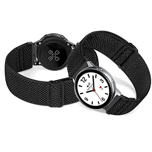 Relting Compatible with 16mm 18mm 19mm 20mm 22mm 24mm Watch Bands Quick Release Replacement Wristband,Adjustable Stretchy Nylon Solo Loop Straps Fabric Braided Sport Elastic Bands for Men Women - 3