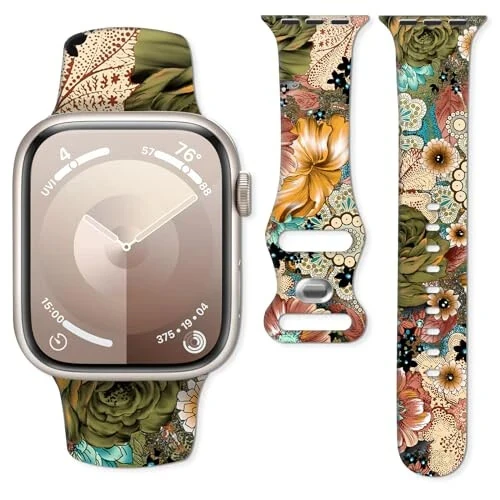 Ремешки для спортивных часов, совместимые с ремешком Apple Watch 38 мм 40 мм 41 мм для женщин и мужчин, регулируемый мягкий силиконовый сменный ремешок для смарт-часов для iWatch Series 7 6 5 4 3 2 1 SE(G) - Bansutay