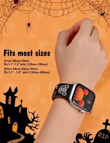 Ремешки Girovo Cartoon Engraved, совместимые с Apple Watch 40/38/41/42/49/45/44/46 мм, женские, двухцветные, милые, мягкие силиконовые, стильные спортивные ремешки для iWatch Series 10/9/8/7/6/5/4/3/2/1/SE - 5