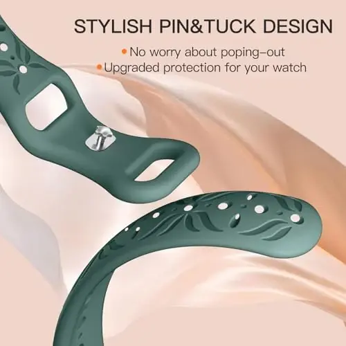 Ремешки Maledan Slim Pattern Bands, совместимые с Fitbit Sense/Versa 3/Versa 4/Sense 2. Стильные, дышащие браслеты с ажурным дизайном для женщин и мужчин. - 5