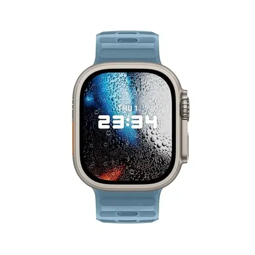 Ремешок DONEGANI UC1 для Apple Watch Женский Мужской Se Ultra 2 40мм 44мм 46мм 42мм 45мм 41мм 38мм 49мм Серия 11 10 9 8 7 6 5 4 3 iWatch Sport Силиконовый Мегалодон Синий - 3