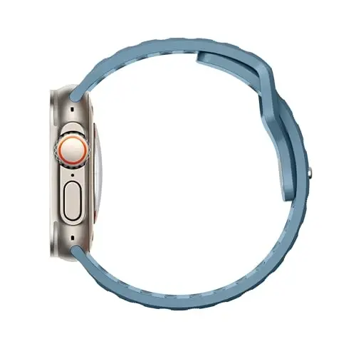 Ремешок DONEGANI UC1 для Apple Watch Женский Мужской Se Ultra 2 40мм 44мм 46мм 42мм 45мм 41мм 38мм 49мм Серия 11 10 9 8 7 6 5 4 3 iWatch Sport Силиконовый Мегалодон Синий - 4