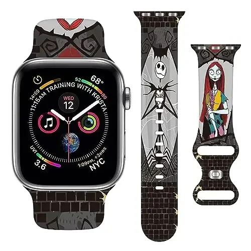Ремешок Holiday, совместимый с Apple Watch Band 38 мм 40 мм 41 мм 42 мм 44 мм 45 мм 46 мм 49 мм, регулируемые сменные мягкие силиконовые мультяшные спортивные браслеты для iWatch Ultra Series 10 9 8 7 6 5 4 3 2 1 SE - 1