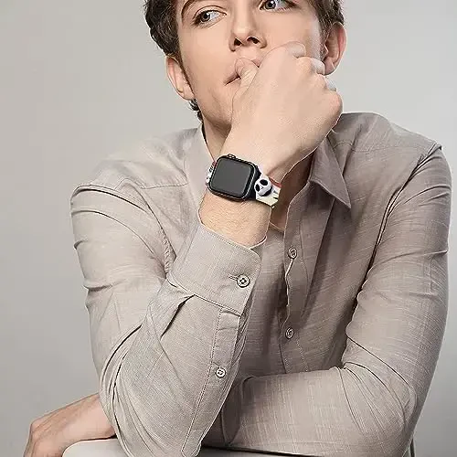 Ремешок Holiday, совместимый с Apple Watch Band 38 мм 40 мм 41 мм 42 мм 44 мм 45 мм 46 мм 49 мм, регулируемые сменные мягкие силиконовые мультяшные спортивные браслеты для iWatch Ultra Series 10 9 8 7 6 5 4 3 2 1 SE - 4