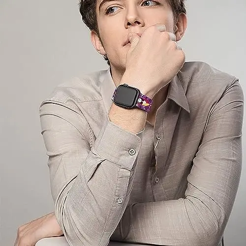 Ремешок Holiday, совместимый с Apple Watch Band 38 мм 40 мм 41 мм 42 мм 44 мм 45 мм 46 мм 49 мм, регулируемые сменные мягкие силиконовые мультяшные спортивные браслеты для iWatch Ultra Series 10 9 8 7 6 5 4 3 2 1 SE - 4