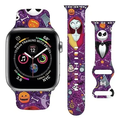 Ремешок Holiday, совместимый с Apple Watch Band 38 мм 40 мм 41 мм 42 мм 44 мм 45 мм 46 мм 49 мм, регулируемые сменные мягкие силиконовые мультяшные спортивные браслеты для iWatch Ultra Series 10 9 8 7 6 5 4 3 2 1 SE - ZENROIC-2