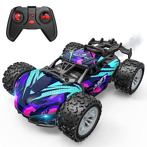 Remote Control Car for Boys 4-7, Rc Cars Monster Trucks for Boys, 2.4GHz Spray Hobby Rc Racing Car, 1/20 High Speed Off Road Rc Truck with Rechargeable Batteries,Boys Toys for 3 4 5 6 7 8 Year Old - 1