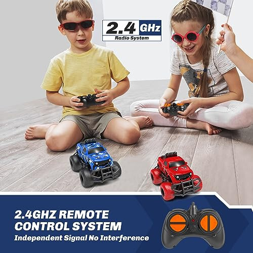 Remote control car toddler toys age 2-4, 1:43 scale rechargeable RC car toys for boys 3-5 year old, gifts for 2 3 4 5 year old boys girls birthday, 2.4 GHz RC truck toy vehicle for kids, red - 2