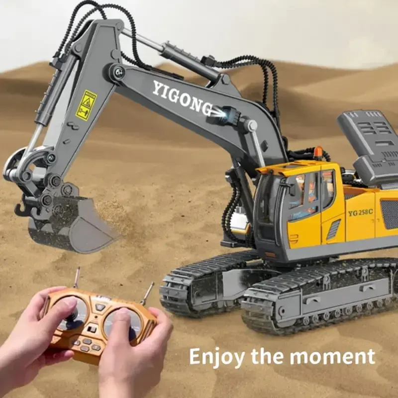 Remote Control Excavator, 11 Channel RC Construction Vehicle Toys, Rechargeable RC Engineering Car Gifts for Kids - 3