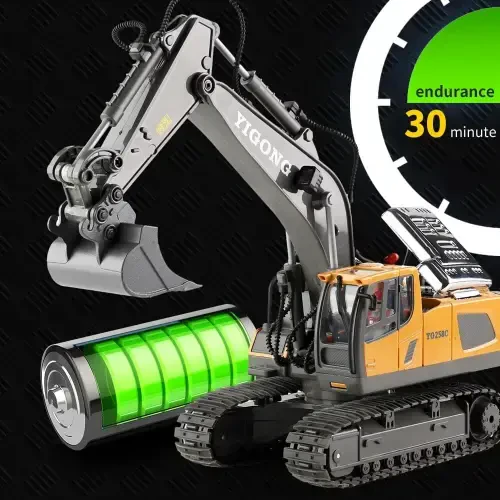 Remote Control Excavator, 11 Channel RC Construction Vehicle Toys, Rechargeable RC Engineering Car Gifts for Kids - 5