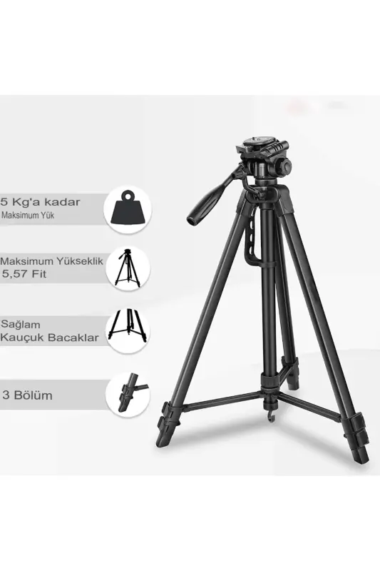 Remote Control Tripod 155 Camera Phone Tripod Professional 1.5m Level Tripod-8830 - 3