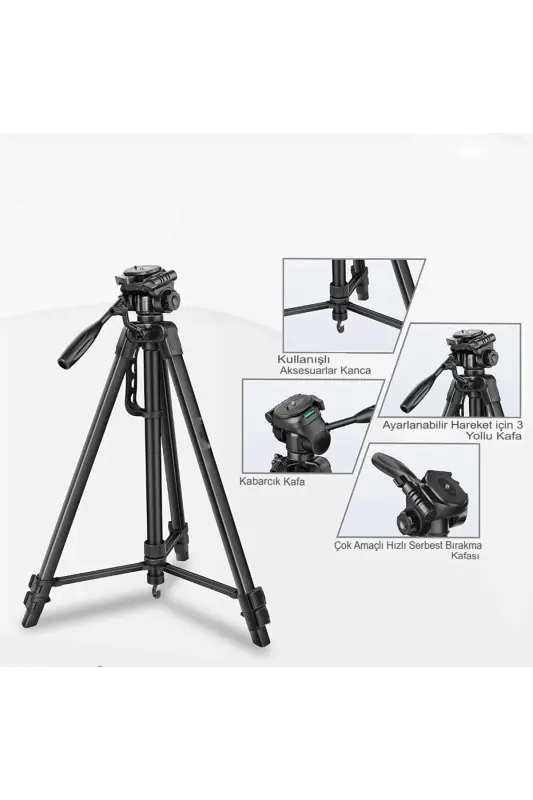Remote Control Tripod 155 Camera Phone Tripod Professional 1.5m Tripod with Spirit Level - 8830 - 4