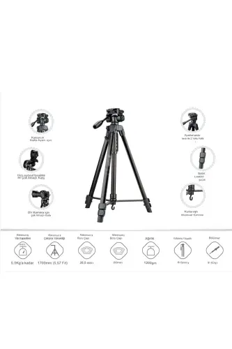 Remote Control Tripod 155 Camera Phone Tripod Professional 1.5m Tripod with Spirit Level - 8830 - 6