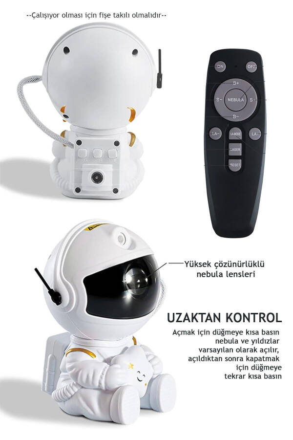 Remote Controlled Astronaut Night Light Starry Kids Room Projection Baby And Child Lighting - 5