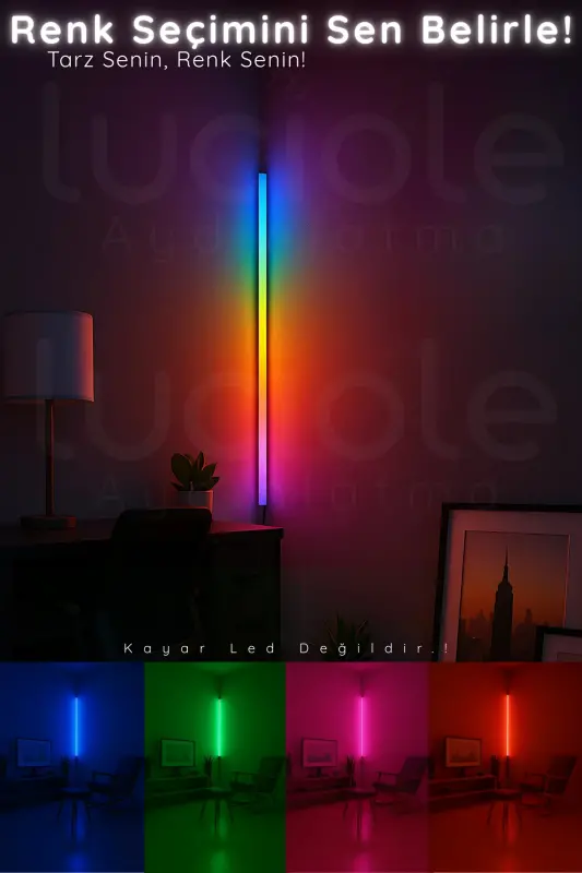 Remote Controlled Led Lamp - Bedside, TV Side, Living Room - Rgb Multi Color Ledap13 - 3