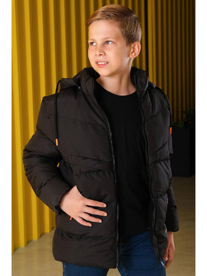 Removable Hooded Boys' Puffer Jacket - 11