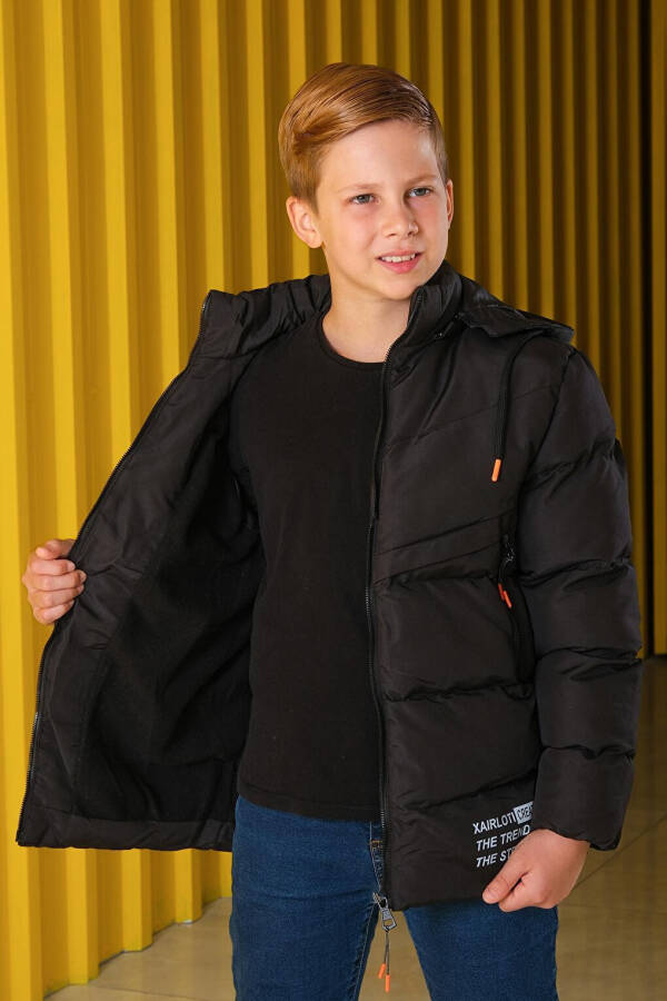 Removable Hooded Boys' Puffer Jacket - 32