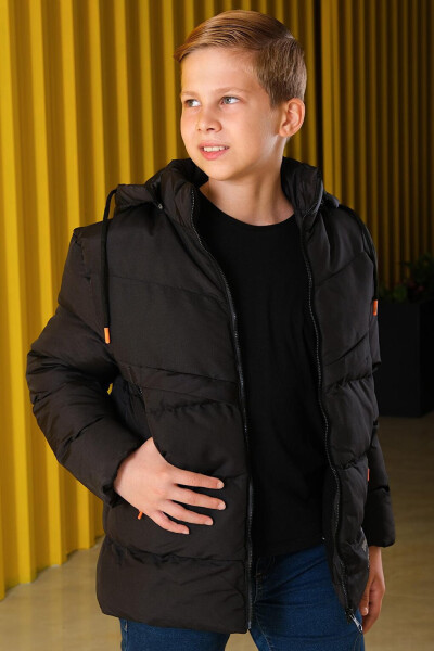 Removable Hooded Boys' Puffer Jacket - 29