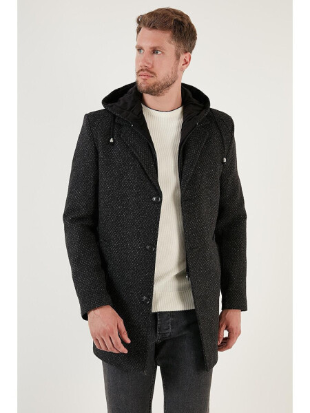Removable Hooded Brushed Slim Fit Wool Coat 5841013 