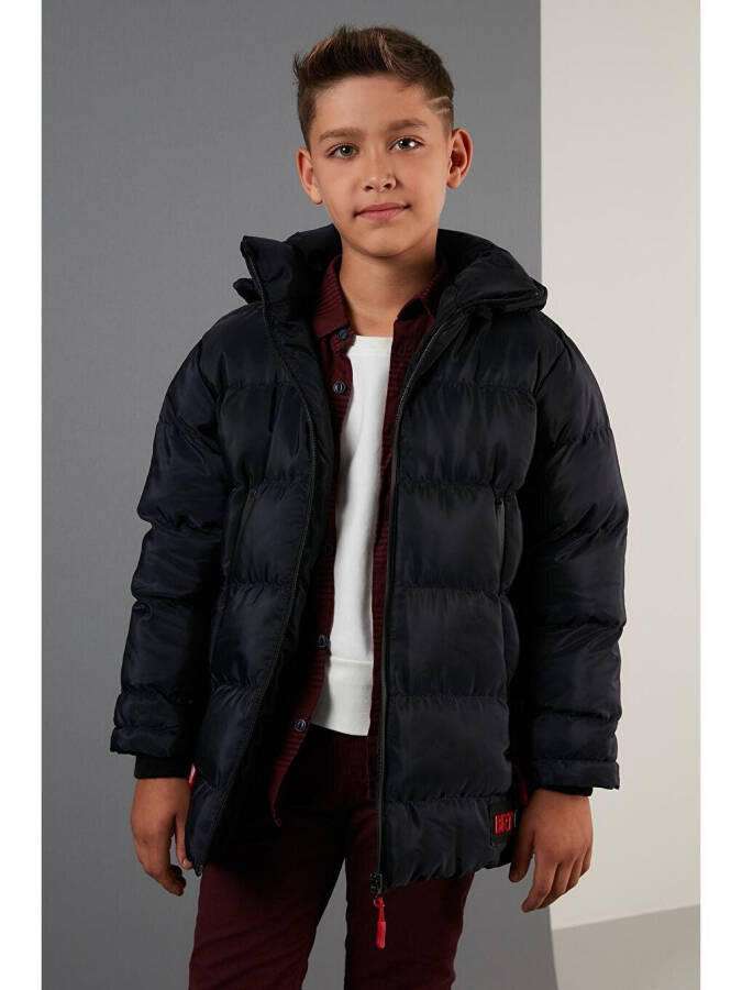 Removable Hooded Puffer Jacket with Fleece Lining 5763038 - 1