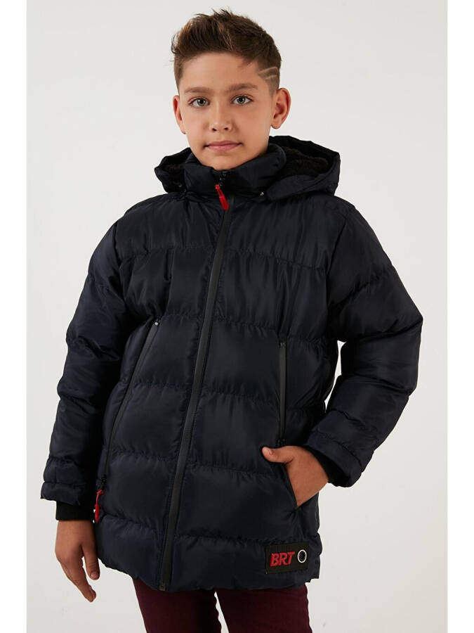 Removable Hooded Puffer Jacket with Fleece Lining 5763038 - 3