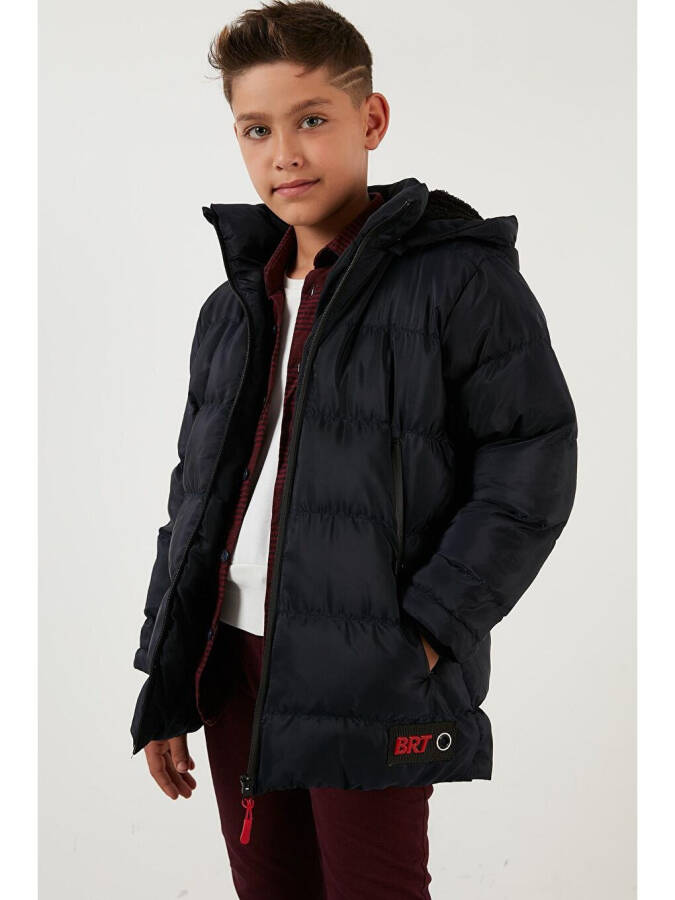 Removable Hooded Puffer Jacket with Fleece Lining 5763038 - 4