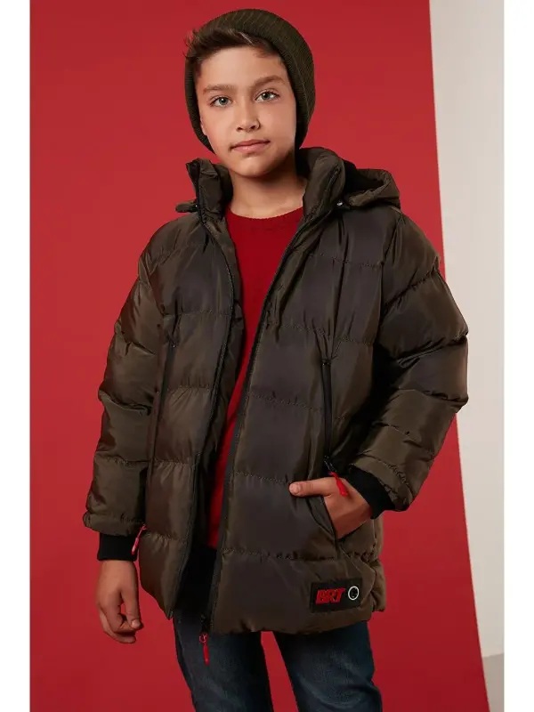 Removable Hooded Puffer Jacket with Fleece Lining 5763038 - 2
