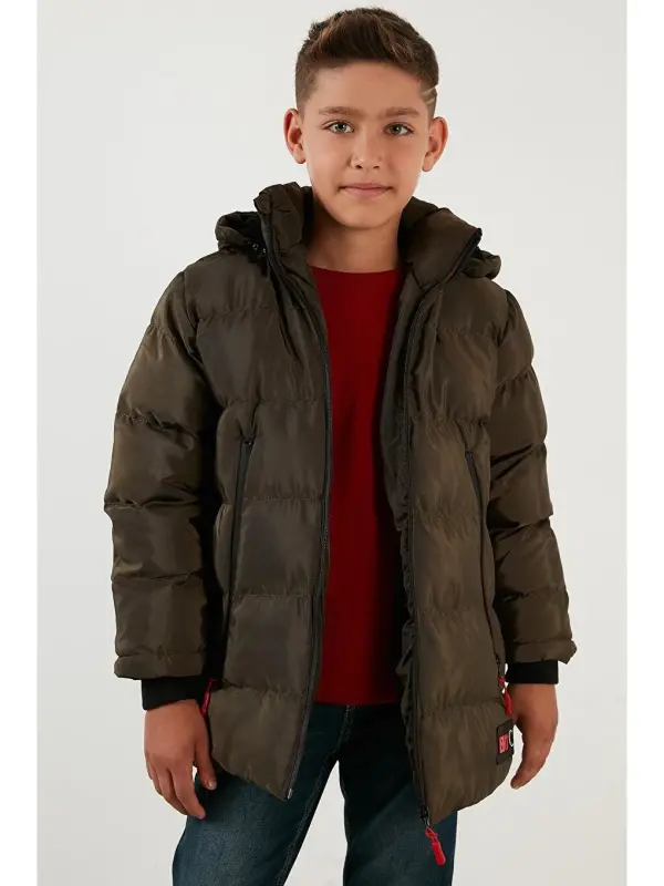 Removable Hooded Puffer Jacket with Fleece Lining 5763038 - 4