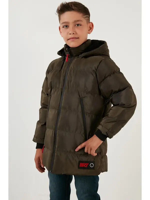 Removable Hooded Puffer Jacket with Fleece Lining 5763038 - 5