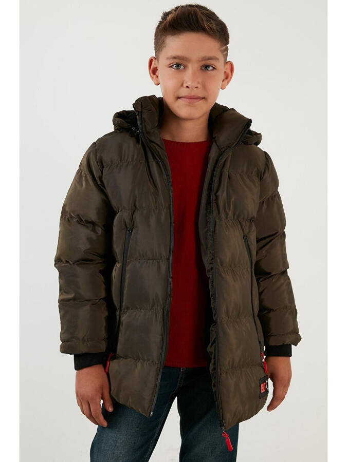 Removable Hooded Puffer Jacket with Fleece Lining 5763038 - 8