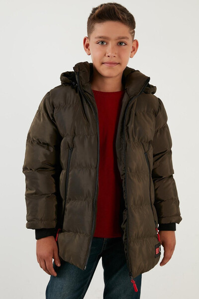 Removable Hooded Puffer Jacket with Fleece Lining 5763038 - 13