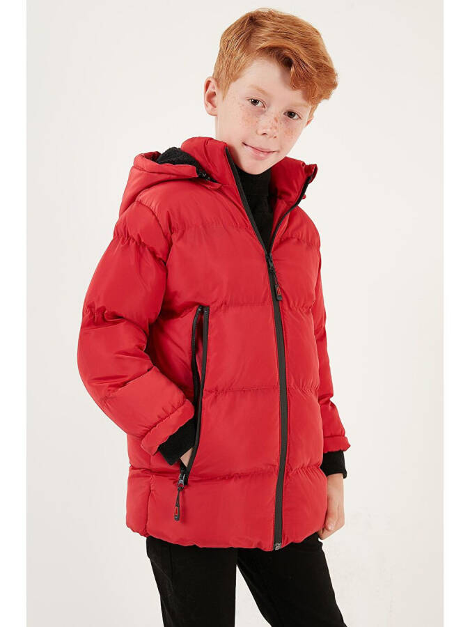 Removable Hooded Puffer Jacket with Fleece Lining 5763038 - 13