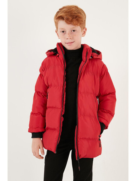 Removable Hooded Puffer Jacket with Fleece Lining 5763038 - 6