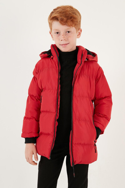 Removable Hooded Puffer Jacket with Fleece Lining 5763038 - 11