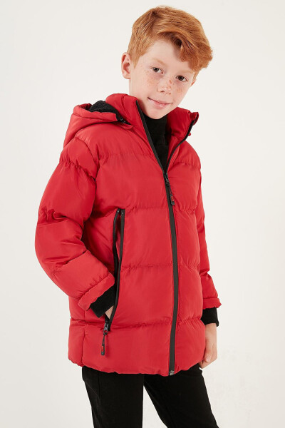 Removable Hooded Puffer Jacket with Fleece Lining 5763038 - 12