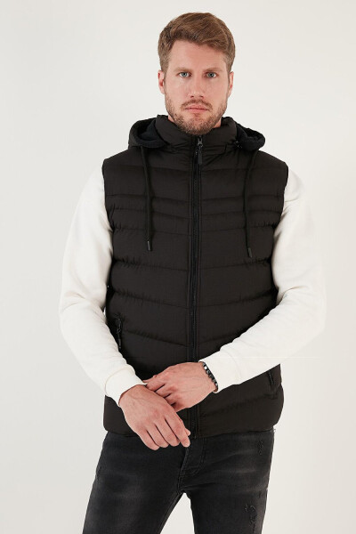 Removable Hooded Water & Wind Resistant Slim Fit Puffer Vest 649006 - 26