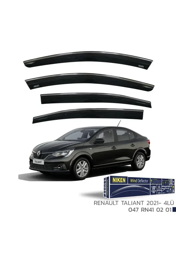 Renault Taliant 2021+ Compatible Chrome Window Visor 4pcs - 1