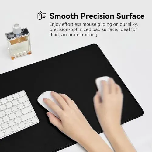 Reniteco chidamli tikilgan qirralari, sirpanmaydigan kauchuk asosli, donli jakkard sichqoncha matli stol pedi uy ofisi uchun oʻyin sichqonchasi, 27,6