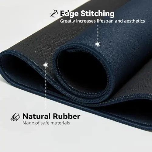 Reniteco Waterproof Large Gaming Mouse Pad with Durable Stitched Edges, Non-Slip Rubber Base, Grainy Jacquard Mouse Mat Desk Pad for Home Office Gaming, 31.5''x11.8''x0.12'', Matte Navy Blue - 4