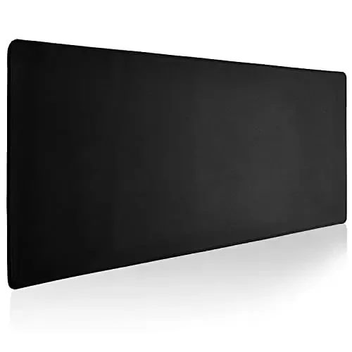 Reniteco Large Gaming Mouse Pad with Durable Stitched Edges, Non-Slip Rubber Base, Big Computer Keyboard Mouse Mat Desk Pad for Home Office Gaming Work, 27.6''x11.8''x0.12'', Black - 1