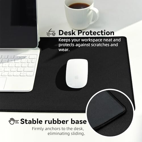 Reniteco Large Gaming Mouse Pad with Durable Stitched Edges, Non-Slip Rubber Base, Big Computer Keyboard Mouse Mat Desk Pad for Home Office Gaming Work, 31.5