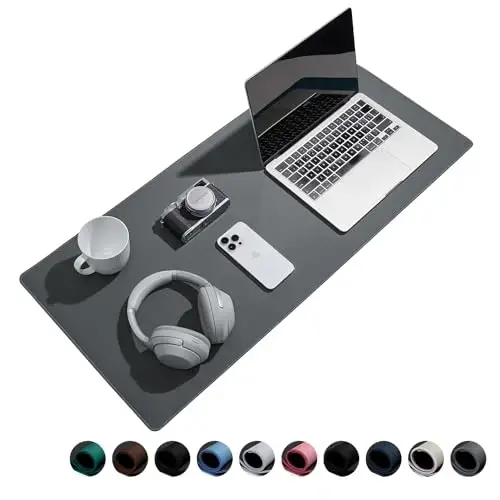 Reniteco Waterproof Large Gaming Mouse Pad with Durable Stitched Edges, Non-Slip Rubber Base, Grainy Jacquard Mouse Mat Desk Pad for Home Office Gaming, 35.4''x15.7''x0.12'', Deep Gray - RENITECO