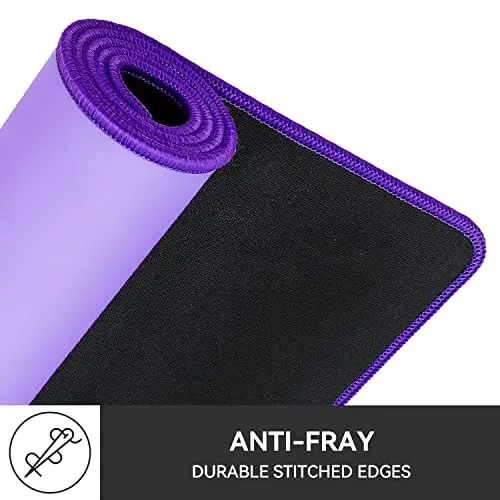 Reniteco Waterproof Large Gaming Mouse Pad with Durable Stitched Edges, Non-Slip Rubber Base, Grainy Jacquard Mouse Mat Desk Pad for Home Office Gaming, 31.5''x11.8''x0.12'', Purple - 6